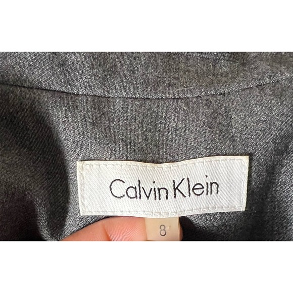 Calvin Klein Gray Wool Blend Blazer Jacket Women's Size 8 Single Button Career - Picture 4 of 7